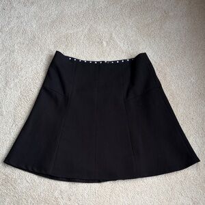 LOFT Black A-Line Skirt with Subtle Paneling